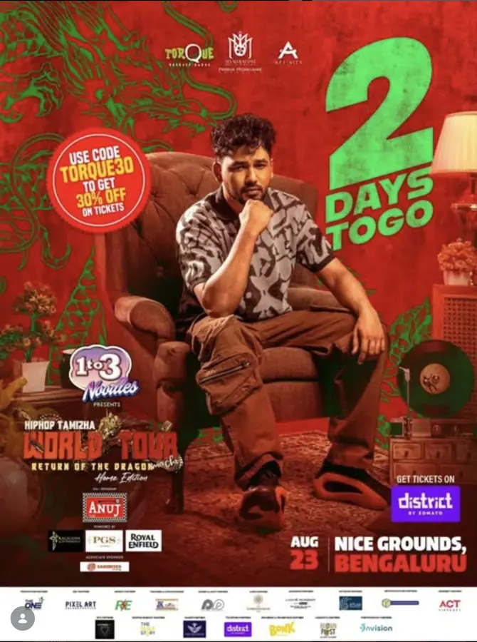Hip Hop Tamizha Live in Bengaluru, produced by Kalaluha in Bengaluru: photograph 2